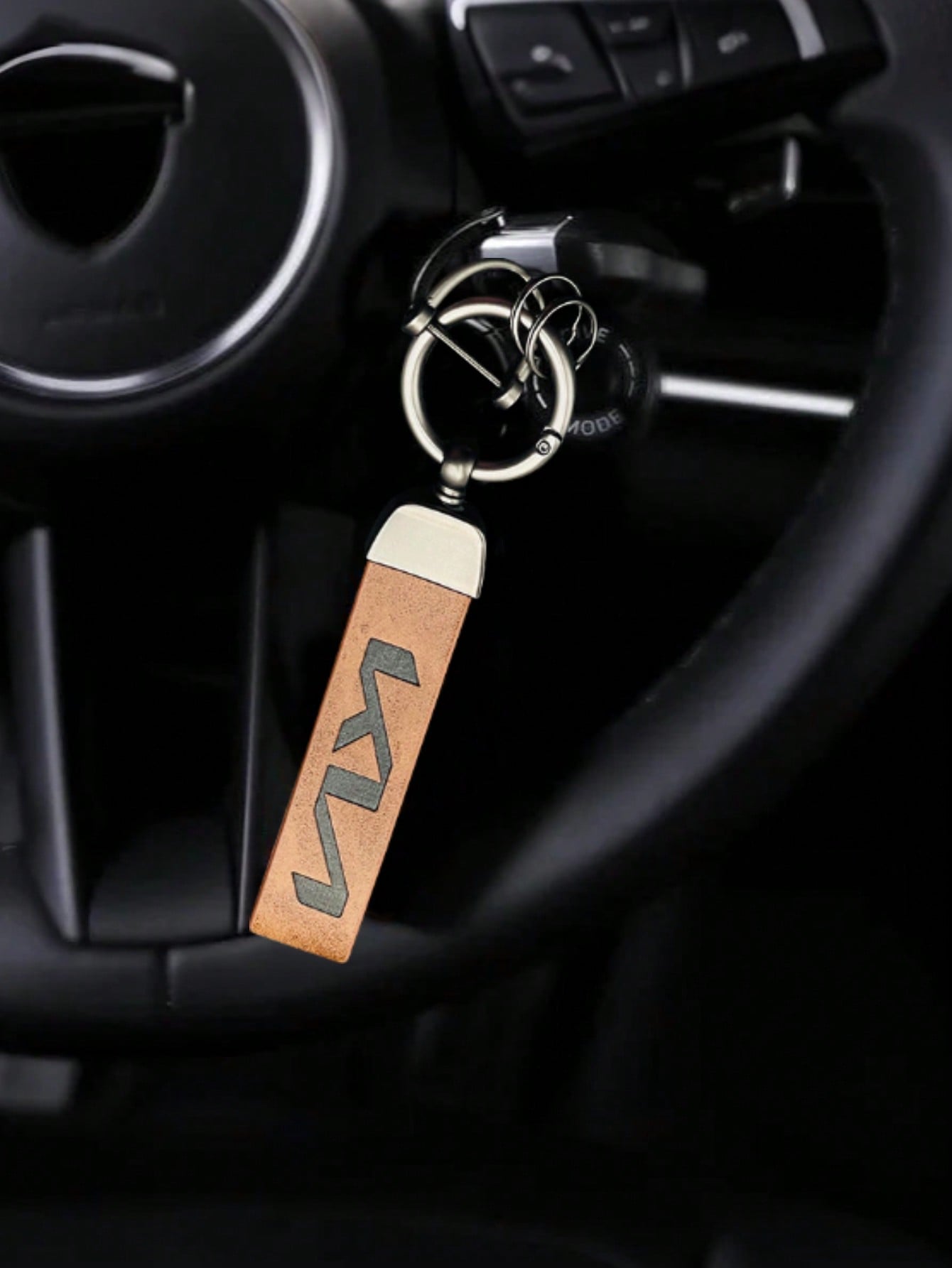 1pc Kia Car Key Chain- Vintage Leather & Zinc Alloy Horseshoe Design With Kia Logo, Mini Screwdriver Tool, Universal Fit For Kia Ceed, Sportage, Picanto, Cerato, Seltos, Soul, Rio 3/4/5 (2020-2021)