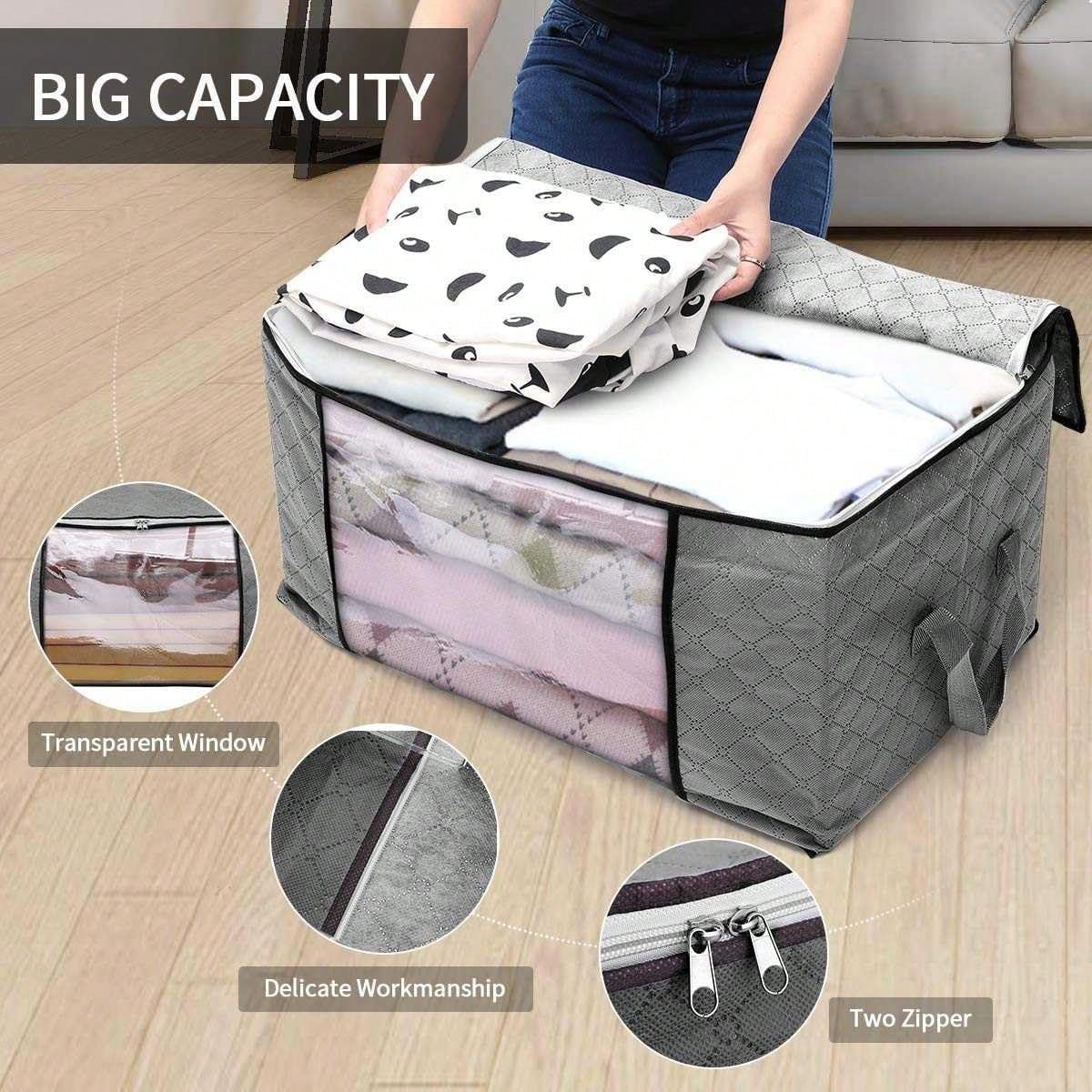 1pc Large Capacity Non-Woven Fabric Quilt Storage Bag, Suitable For Seasonal Storage & Organization, Decorations, Autumn Decor, Holiday Decor, Room Decor, Home Decor, Bedroom Decor