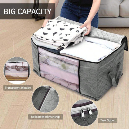 1pc Large Capacity Non-Woven Fabric Quilt Storage Bag, Suitable For Seasonal Storage & Organization, Decorations, Autumn Decor, Holiday Decor, Room Decor, Home Decor, Bedroom Decor