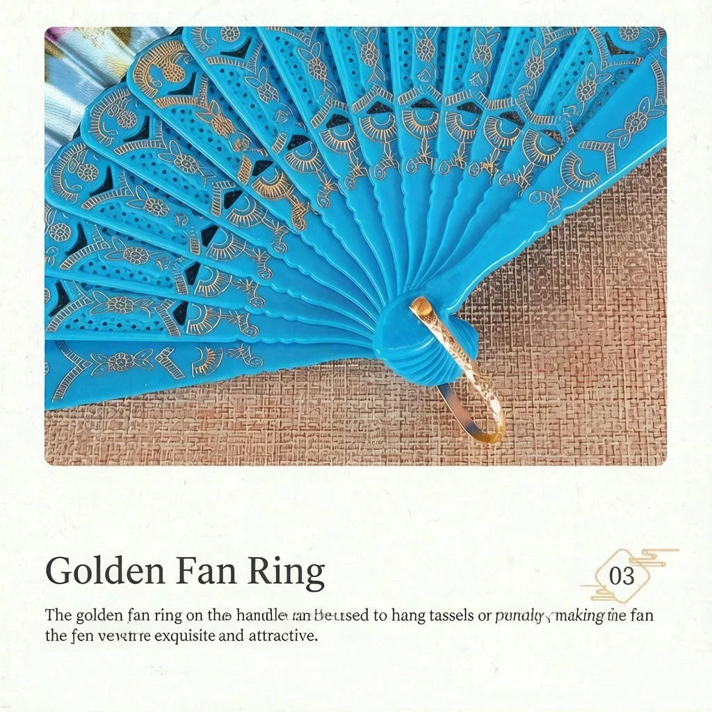 1pc Large Handheld Floral Folding Fan Handheld Carnival Fan – Perfect For Music Festivals, Carnivals, Weddings, EDM Events, Dance, Decoration, Performances And Gifts