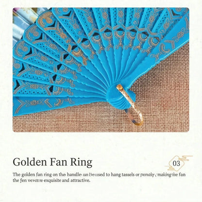 1pc Large Handheld Floral Folding Fan Handheld Carnival Fan – Perfect For Music Festivals, Carnivals, Weddings, EDM Events, Dance, Decoration, Performances And Gifts