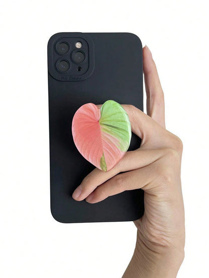 1pc Leaf Shaped Adjustable Phone Stand, Creative Cartoon Style Desktop Holder, Minimalist Collapsible Phone Support Compatible With IPhone, Android Phone, Gift For Birthday, Family, Friends Push-Pull