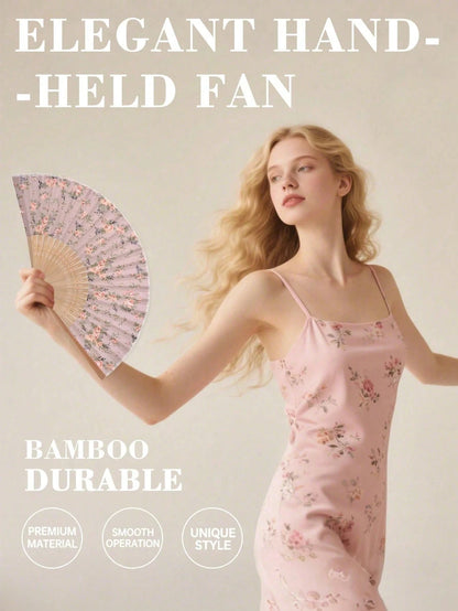 1pc Leopard Print Folding Fan, Black Frame Handheld Fan, Suitable For Summer, Travel, Beach, Festival, Outdoor Activities, Wedding, Back To School, Birthday And Party/Wedding/Home Decor/Festival Essen