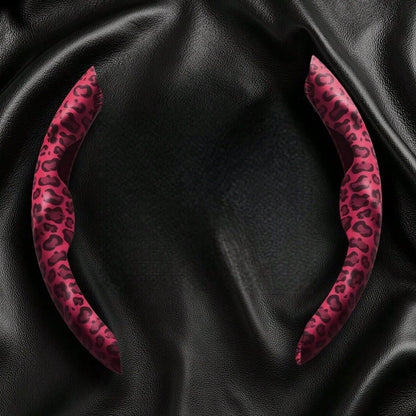 1pc Leopard Print Slip-On Steering Wheel Cover, All-Season Universal Interior Steering Wheel Protector, Suitable For Cars, Pickups, Off-Road Vehicles, Easy Installation