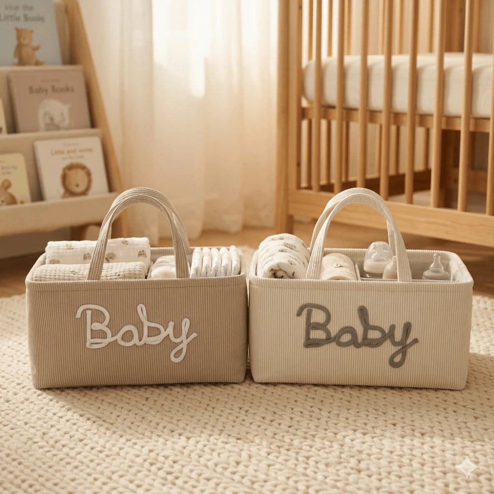 1pc Letter Diaper Storage Basket, Newborn Diaper Storage Box, Suitable For Nursery Use, Baby Shower Gift