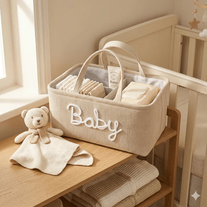1pc Letter Diaper Storage Basket, Newborn Diaper Storage Box, Suitable For Nursery Use, Baby Shower Gift