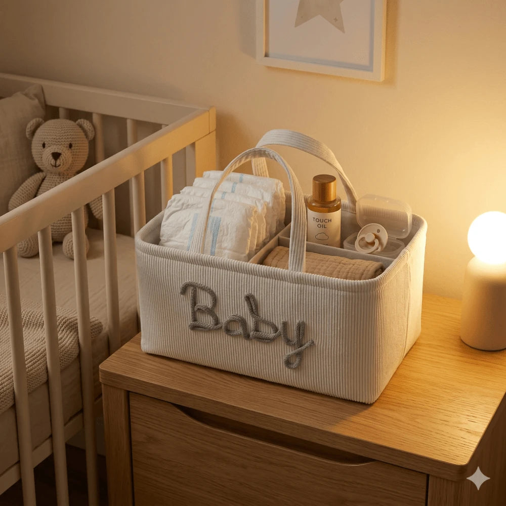 1pc Letter Diaper Storage Basket, Newborn Diaper Storage Box, Suitable For Nursery Use, Baby Shower Gift