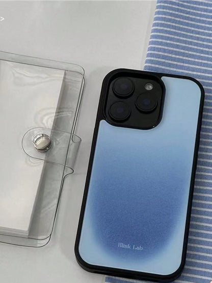 1pc Light Blue Universe Glossy Minimalist Phone Case Compatible With Apple 17 Pro Max/16/15