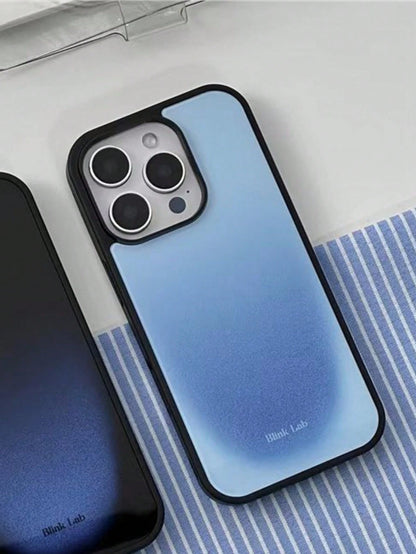 1pc Light Blue Universe Glossy Minimalist Phone Case Compatible With Apple 17 Pro Max/16/15