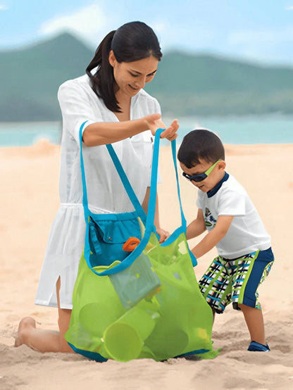 1pc Lightweight,Foldable Large Capacity Beach Bag,Capacity Mesh Beach Toy Storage Bag, Sports Tool Bag,Outdoors, Travel, Outings,Stadium,Sports