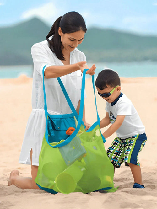 1pc Lightweight,Foldable Large Capacity Beach Bag,Capacity Mesh Beach Toy Storage Bag, Sports Tool Bag,Outdoors, Travel, Outings,Stadium,Sports