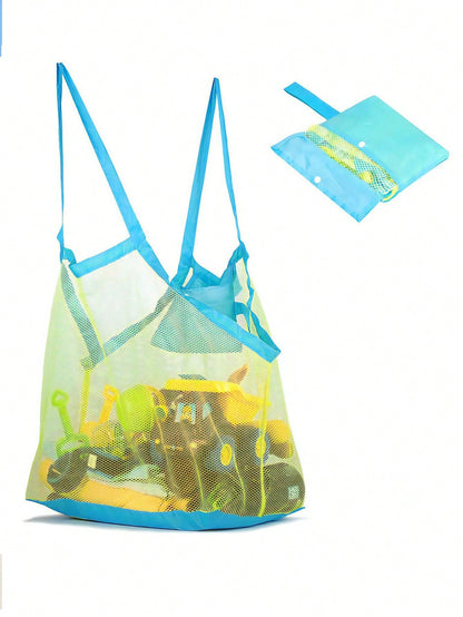 1pc Lightweight,Foldable Large Capacity Beach Bag,Capacity Mesh Beach Toy Storage Bag, Sports Tool Bag,Outdoors, Travel, Outings,Stadium,Sports