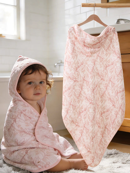 1pc Lightweight Hooded Baby Bath Towel, Cute Print, Soft & Skin-Friendly, Suitable For All Seasons, For Infants And Toddlers