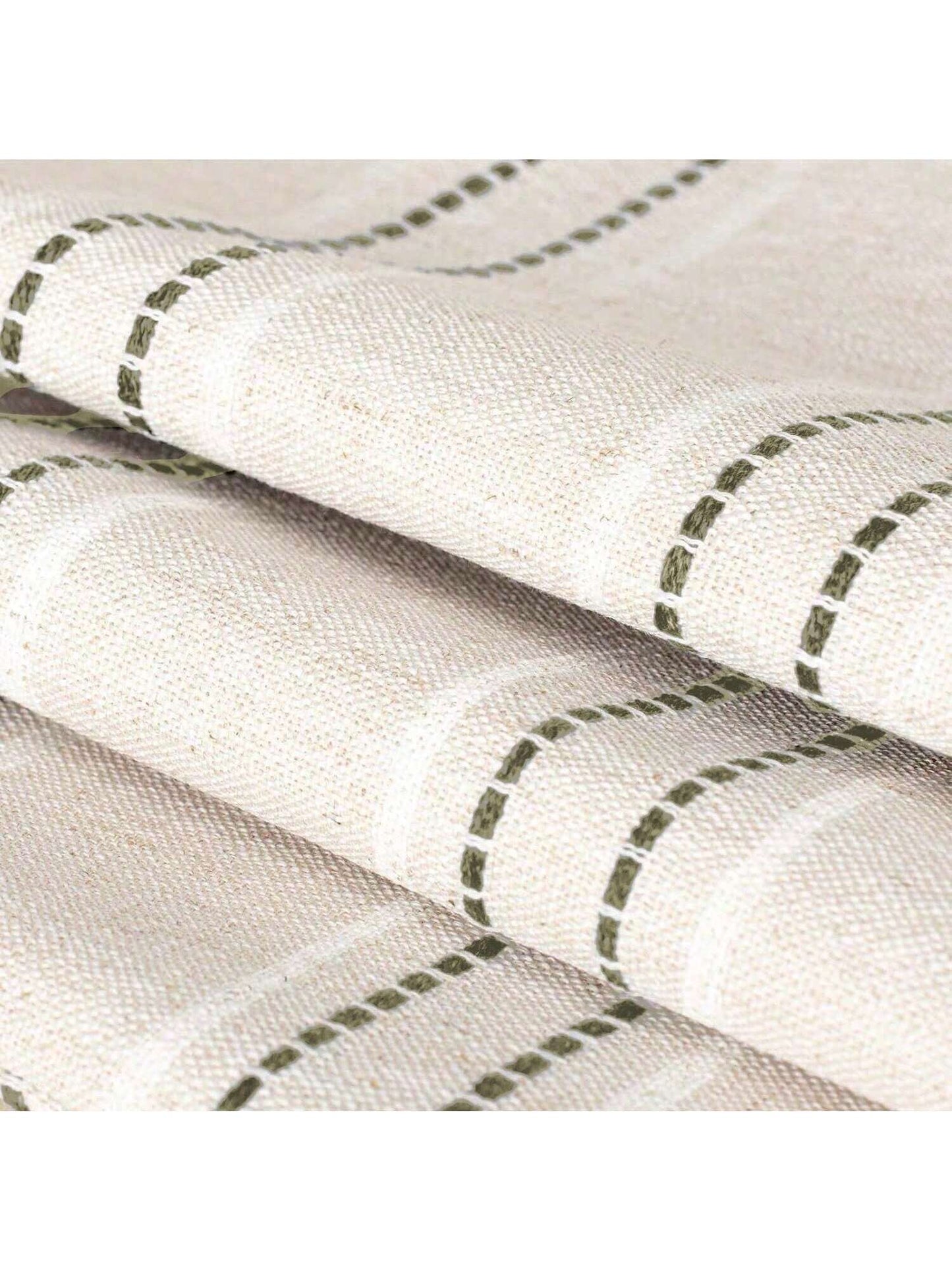 1PC Linen Throw Pillow Covers, Boho Textured Pillow Case,,Beige With White & Navy Blue Stitch Yarn Dyed Stripe Cushion Cover For Sofa Couch Living Room(Cover ONLY)