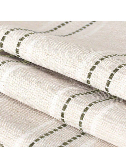 1PC Linen Throw Pillow Covers, Boho Textured Pillow Case,,Beige With White & Navy Blue Stitch Yarn Dyed Stripe Cushion Cover For Sofa Couch Living Room(Cover ONLY)