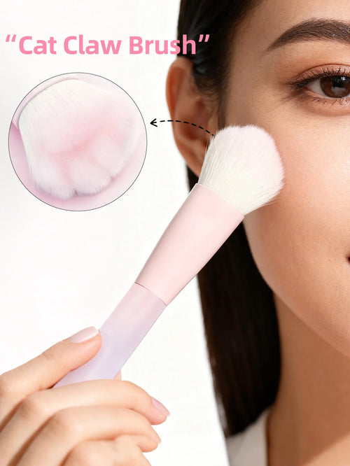 1pc Liquid Blush Brush, Synthetic Fiber Cat Paw Shaped, Professional Soft Makeup Brush, Liquid Diffuse Makeup Tool, Brand Cosmetics, Face Painting Makeup, Suitable For Women And Girls, Perfect For Aut