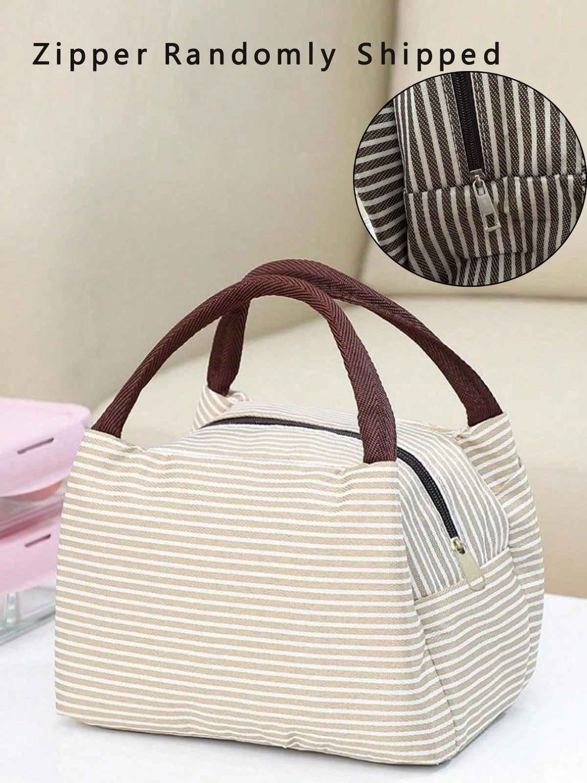 1pc Lunch Box Bag, Student Tote Bag, Waterproof Aluminum Foil Portable Lunch Bag, Insulated Lunch Box, School Lunch Container, Portable Food Bag, Office Food Bag, Waterproof Picnic Bag, Bento Box, Cam