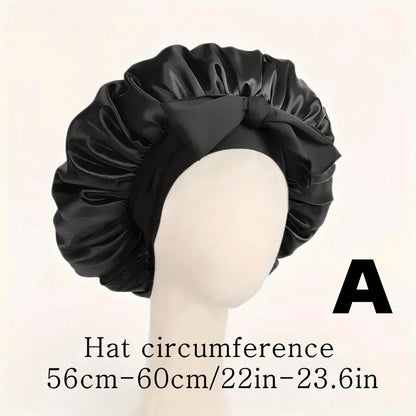 1pc Luxury Satin Silk Sleep Cap With Adjustable Tie- Lightweight Hair Protection Cap, Comfortable All Night, Protects Hair, Suitable For Shower- Unisex, Home Bathroom Decor, Autumn Decor, Back To Sc