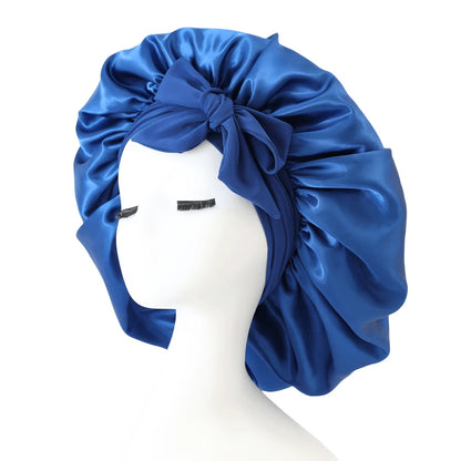 1pc Luxury Satin Silk Sleep Cap With Adjustable Tie- Lightweight Hair Protection Cap, Comfortable All Night, Protects Hair, Suitable For Shower- Unisex, Home Bathroom Decor, Autumn Decor, Back To Sc