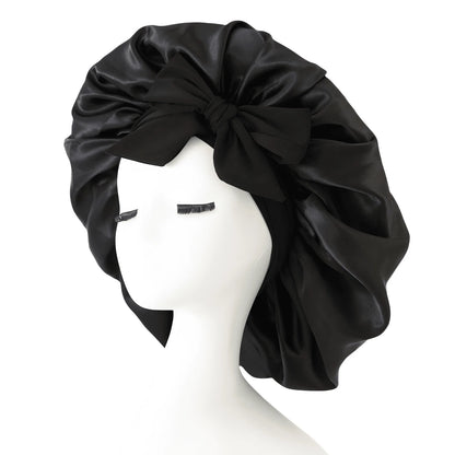 1pc Luxury Satin Silk Sleep Cap With Adjustable Tie- Lightweight Hair Protection Cap, Comfortable All Night, Protects Hair, Suitable For Shower- Unisex, Home Bathroom Decor, Autumn Decor, Back To Sc