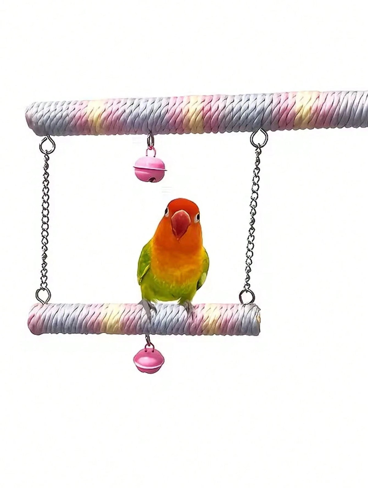 1pc Macaron Color Parrot Swing, Hammock, Made Of Wood, Suitable For Small To Medium Pet Birds, Pet Bird Toy, Training Interactive, Can Also Be Used As Bird Cage Accessory
