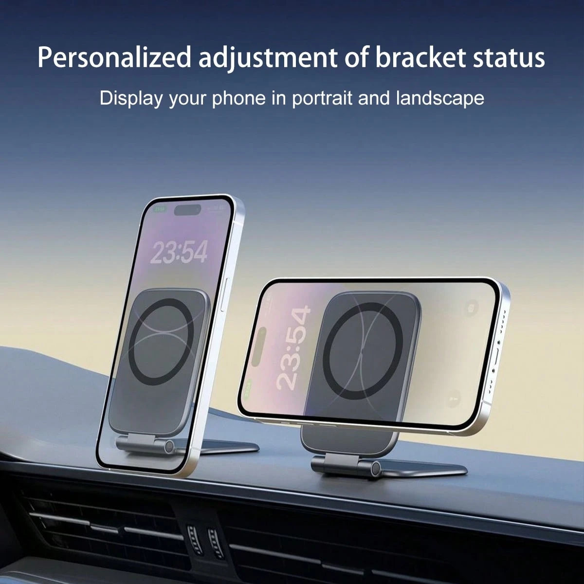 1pc Magnetic Car Phone Holder, Ultra-Thin Portable Magnetic Phone Stand, Personalized Adjustment For Landscape/Portrait, Multifunctional Car Navigation Holder, Seconds Magnetic Adsorption For Car/Trav