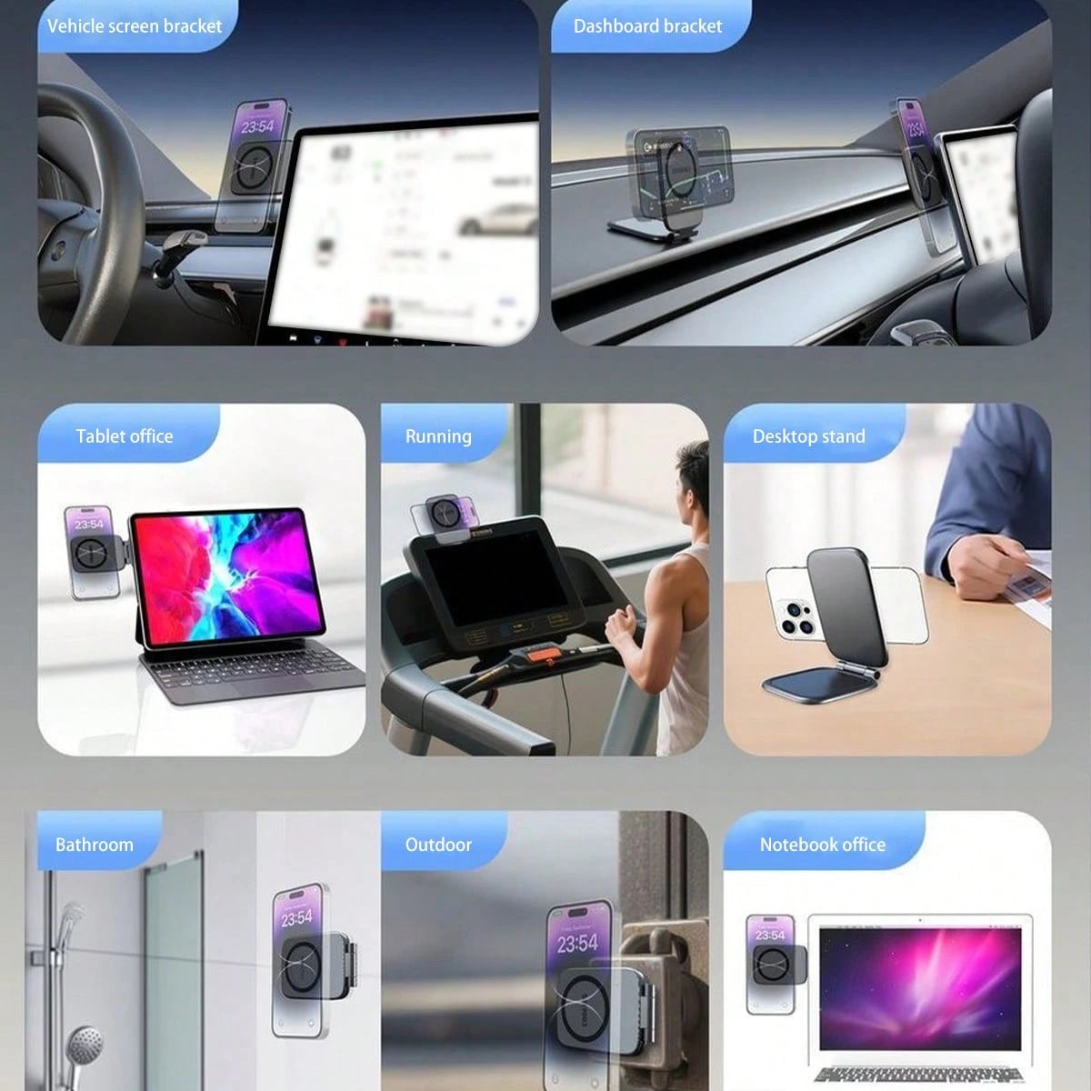 1pc Magnetic Car Phone Holder, Ultra-Thin Portable Magnetic Phone Stand, Personalized Adjustment For Landscape/Portrait, Multifunctional Car Navigation Holder, Seconds Magnetic Adsorption For Car/Trav