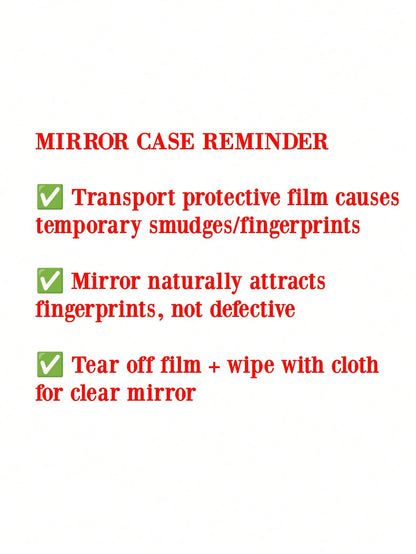 1pc Makeup Mirror Phone Case White Background Polka Dot & Star Pattern Full Coverage TPU Anti-Drop Phone Case Compatible With Apple 17 16 15 14 13 12 11 Pro Max