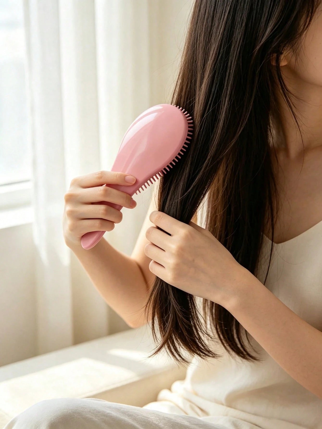 1pc Massage Comb, Macaron Color Series, Anti-Static Massage Hair Comb, ABS Soft Teeth, Smooths Hair Without Tangles, Suitable For Wet & Dry Use, Portable Magic Handle, Shower Massage Comb, Salon-Grade