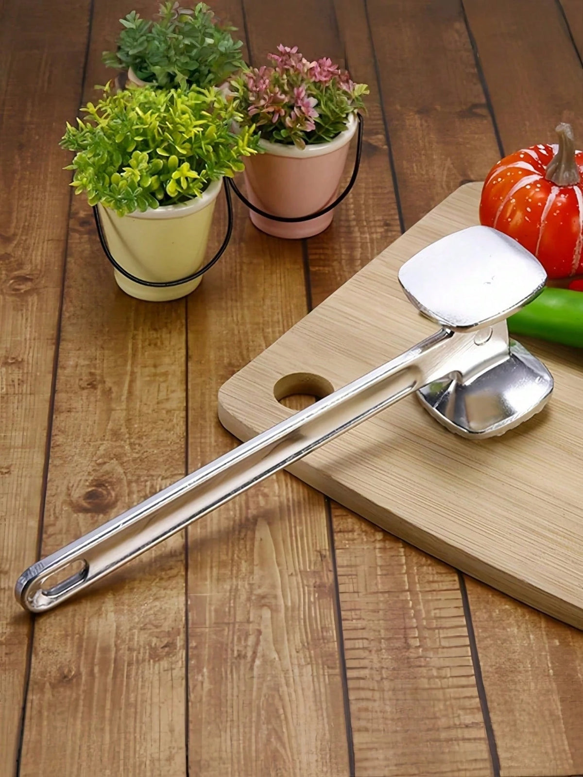 1pc Meat Tenderizer, Stainless Steel Meat Mallet For Pounding Beef, Steak, Chicken, Pork, Kitchen Tool