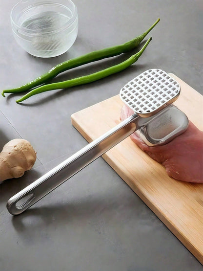 1pc Meat Tenderizer, Stainless Steel Meat Mallet For Pounding Beef, Steak, Chicken, Pork, Kitchen Tool