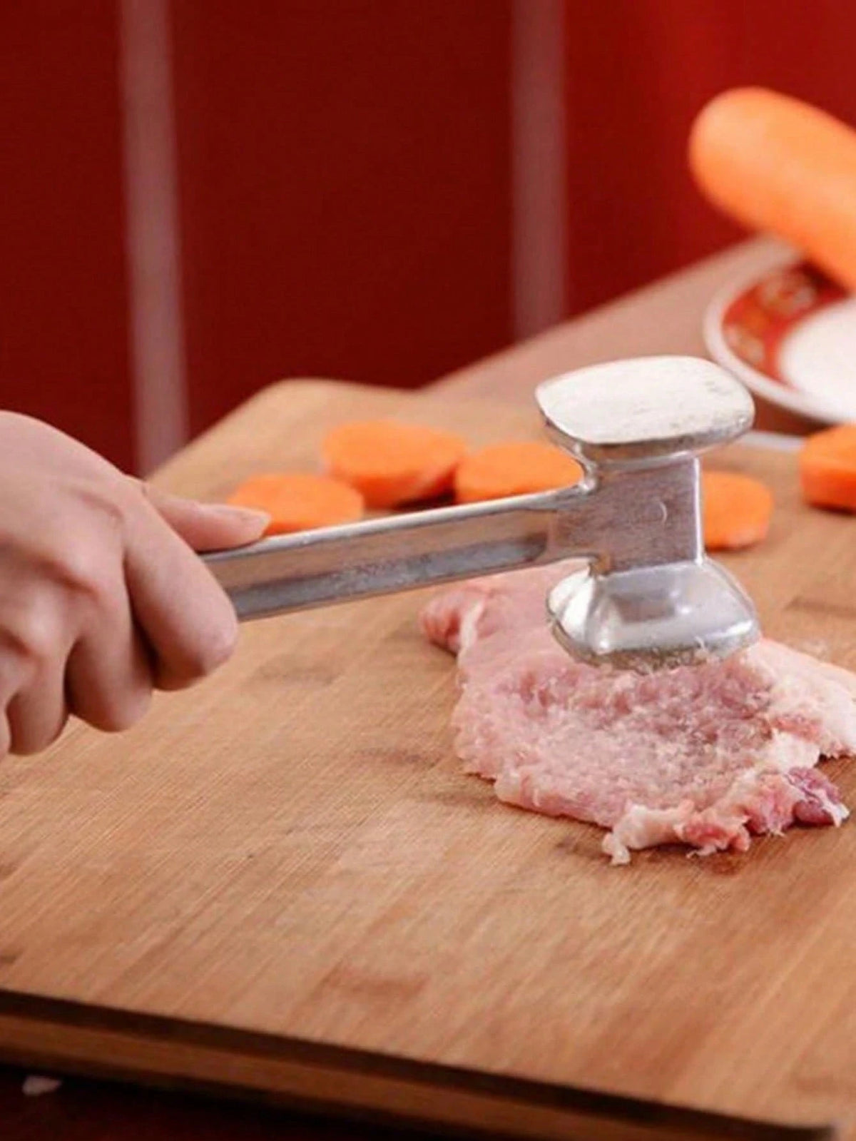 1pc Meat Tenderizer, Stainless Steel Meat Mallet For Pounding Beef, Steak, Chicken, Pork, Kitchen Tool