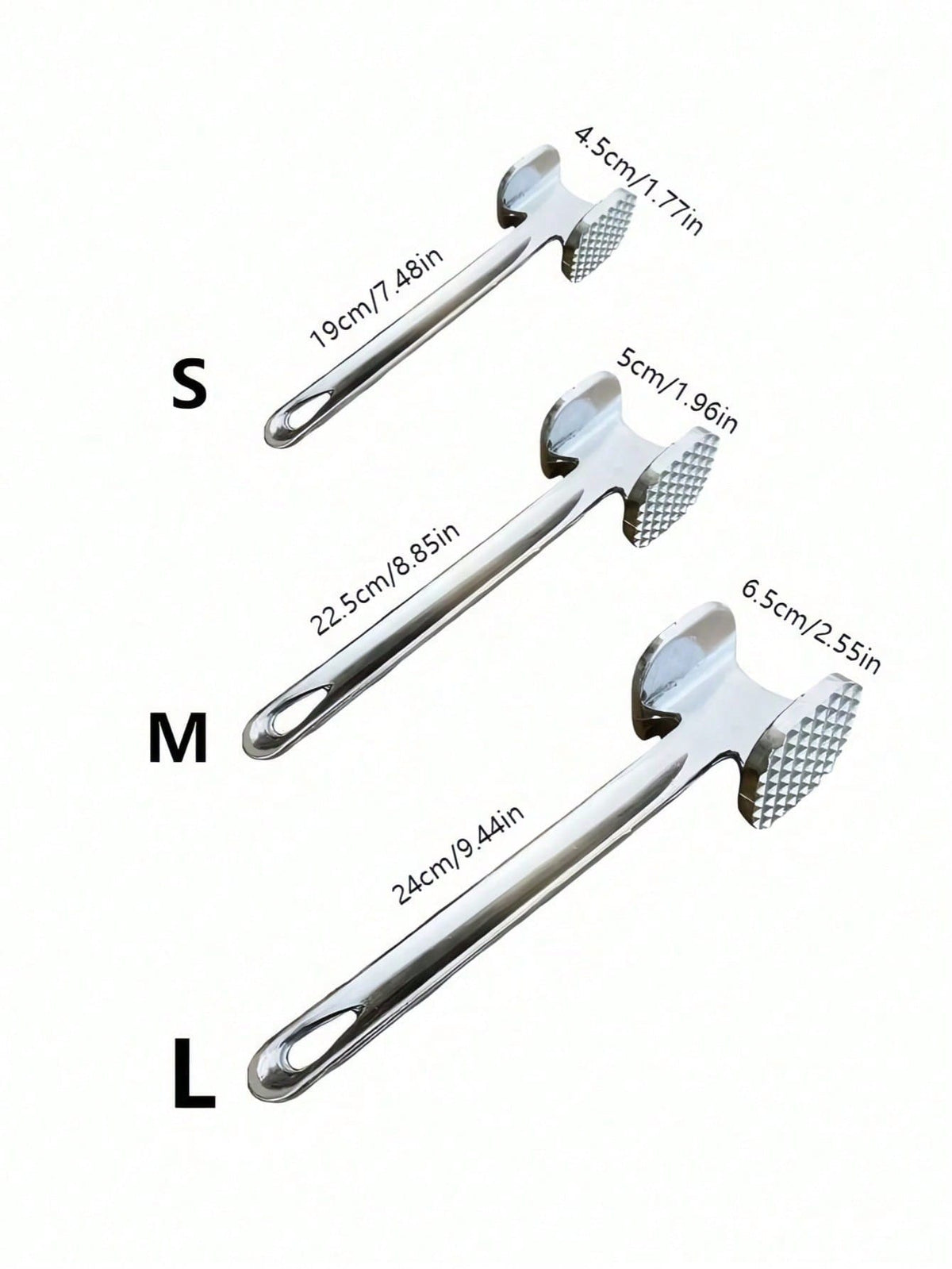 1pc Meat Tenderizer, Stainless Steel Meat Mallet For Pounding Beef, Steak, Chicken, Pork, Kitchen Tool