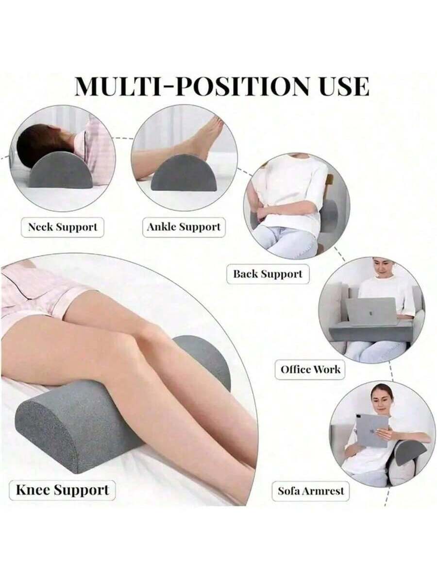 1pc Memory Foam Crescent Shaped Leg Pillow, Adjustable To Support Knees, Back, Ankles, Relieve Sciatica And Buttock Pain, Suitable For Side Sleepers, Postoperative Recovery Period, Travel, Sofa, Offic