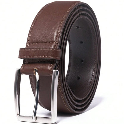 1PC Men's Genuine Leather Dress Belt, Handmade, Cow Leather, Fashion & Classic Designs For Work Business And Casual For School For Wedding, Ideal Gift For Dad, Husband, Boyfriend