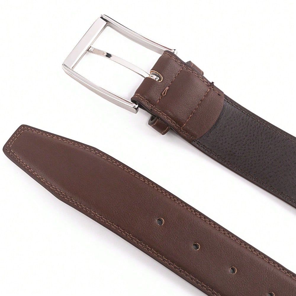 1PC Men's Genuine Leather Dress Belt, Handmade, Cow Leather, Fashion & Classic Designs For Work Business And Casual For School For Wedding, Ideal Gift For Dad, Husband, Boyfriend
