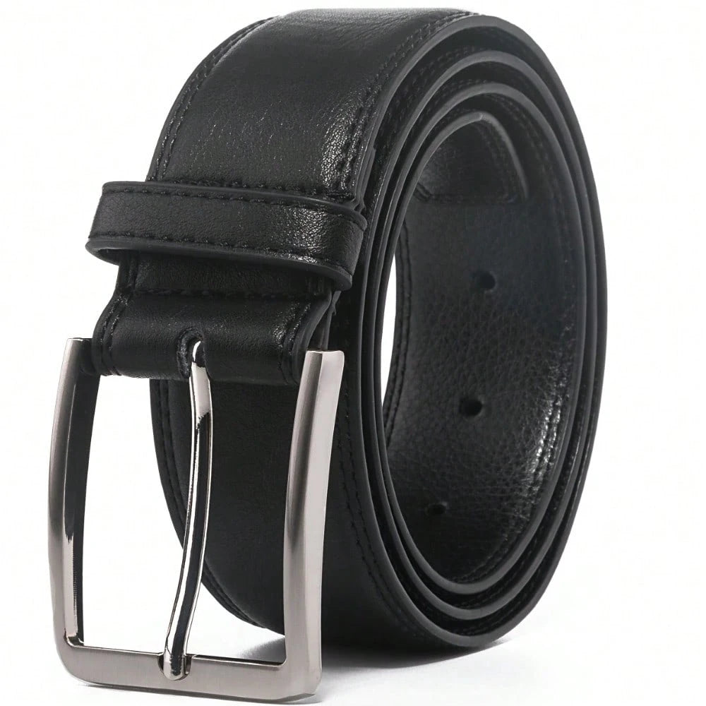 1PC Men's Genuine Leather Dress Belt, Handmade, Cow Leather, Fashion & Classic Designs For Work Business And Casual For School For Wedding, Ideal Gift For Dad, Husband, Boyfriend