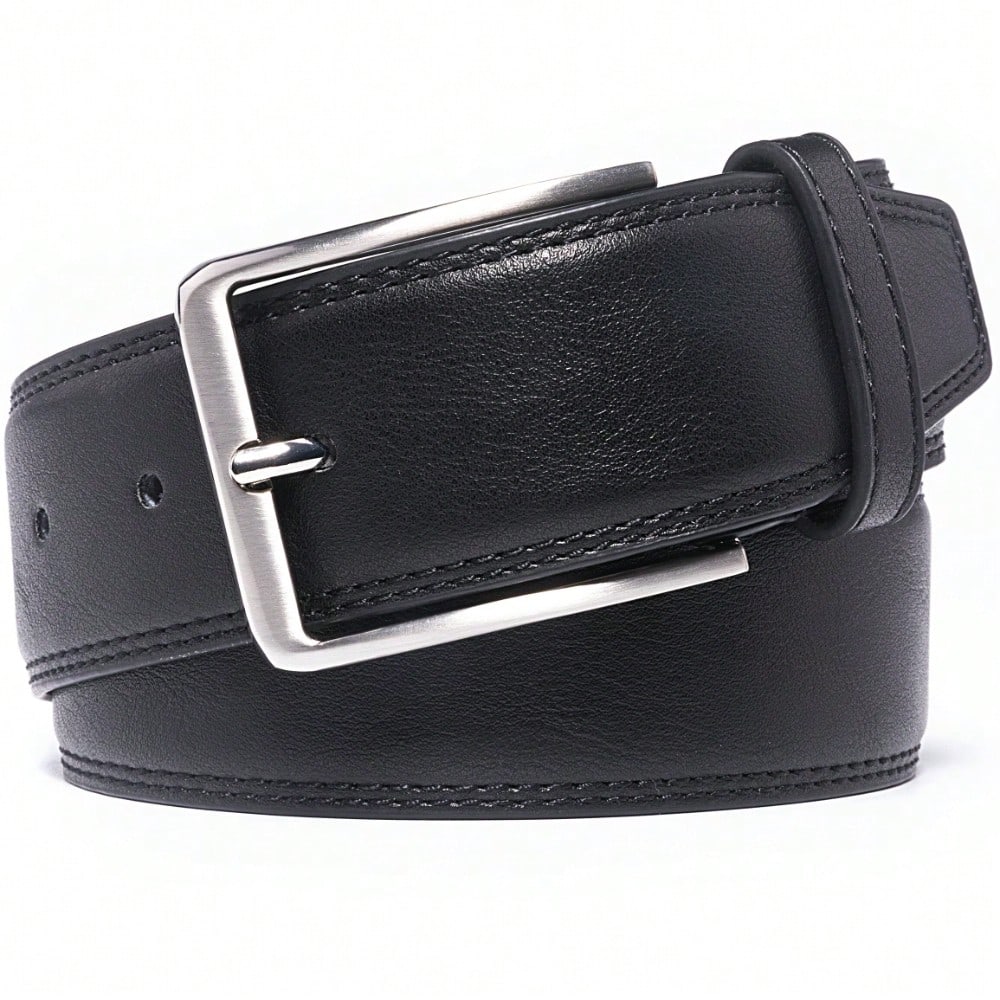 1PC Men's Genuine Leather Dress Belt, Handmade, Cow Leather, Fashion & Classic Designs For Work Business And Casual For School For Wedding, Ideal Gift For Dad, Husband, Boyfriend
