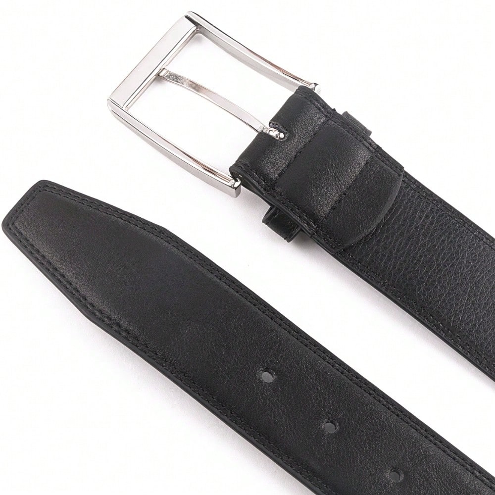 1PC Men's Genuine Leather Dress Belt, Handmade, Cow Leather, Fashion & Classic Designs For Work Business And Casual For School For Wedding, Ideal Gift For Dad, Husband, Boyfriend
