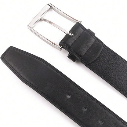 1PC Men's Genuine Leather Dress Belt, Handmade, Cow Leather, Fashion & Classic Designs For Work Business And Casual For School For Wedding, Ideal Gift For Dad, Husband, Boyfriend