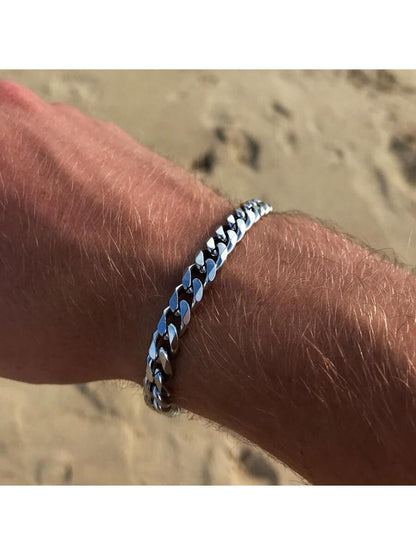 1pc Men's Minimalist Hip Hop Chain Stainless Steel Link Bracelet