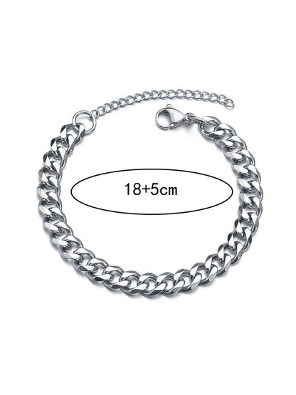 1pc Men's Minimalist Hip Hop Chain Stainless Steel Link Bracelet