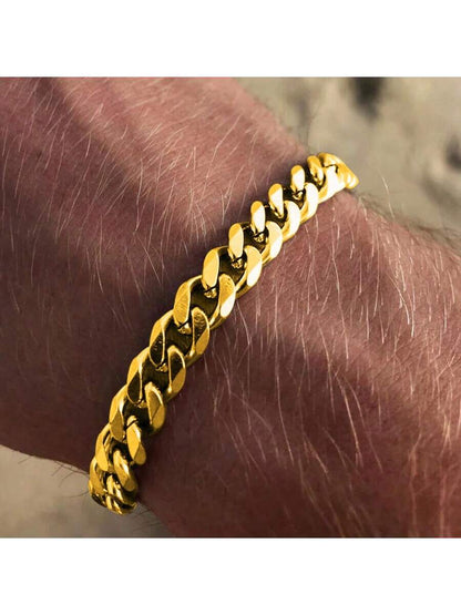 1pc Men's Minimalist Hip Hop Chain Stainless Steel Link Bracelet