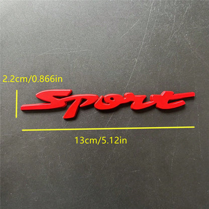 1pc Metal Car Badge "SPORT" Sticker, Applicable For Car Rear Trunk, Side Body Decoration Accessories