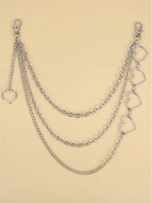 1pc Metal Heart Shaped Pants Chain, Suitable For Matching With Pants