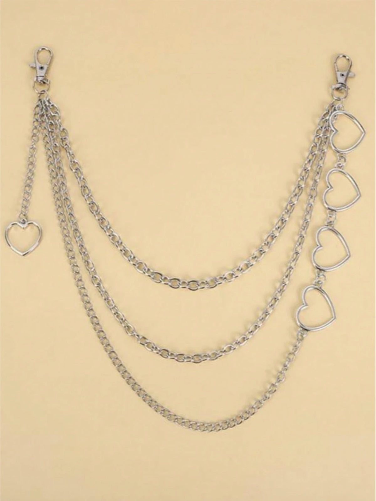 1pc Metal Heart Shaped Pants Chain, Suitable For Matching With Pants