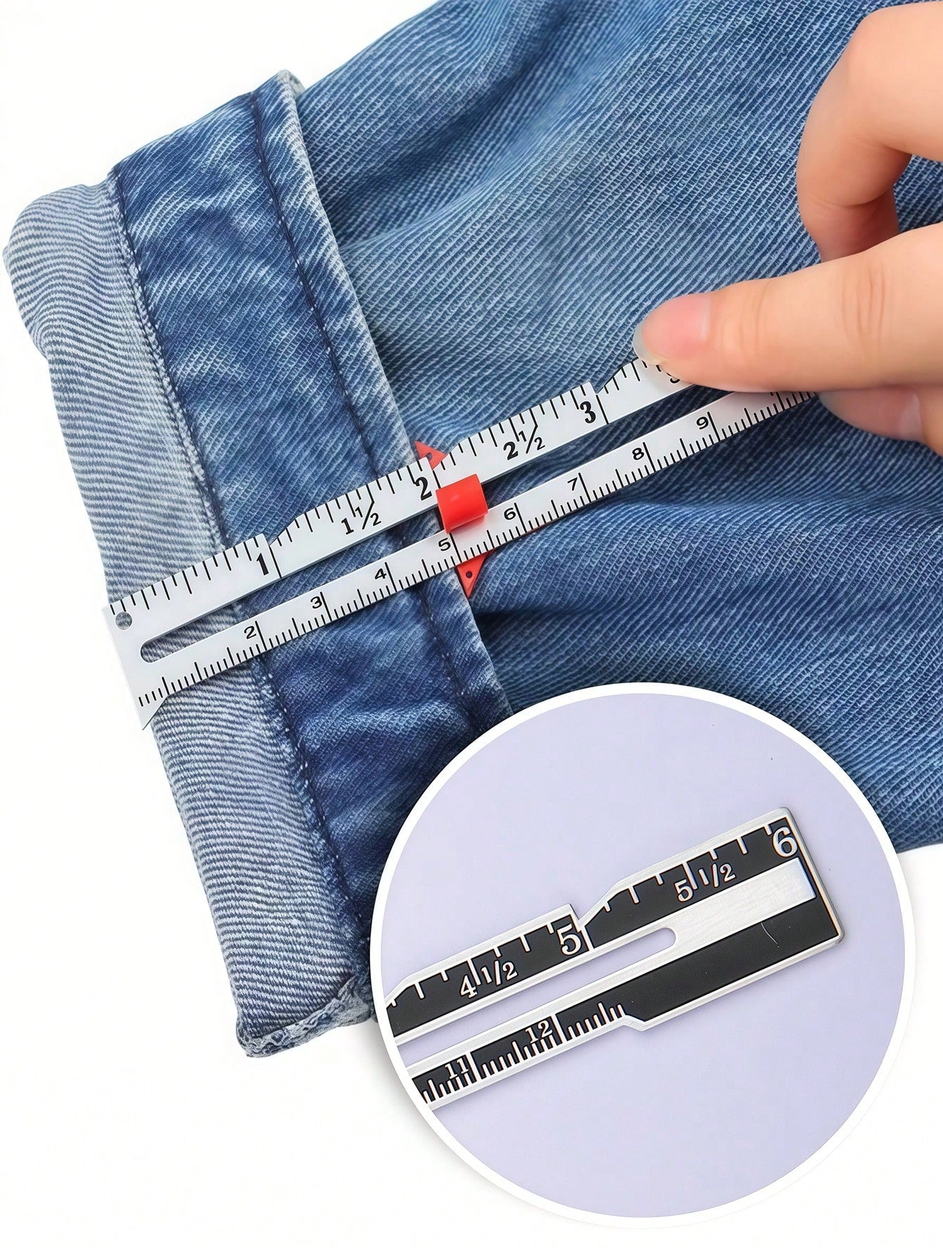 1pc Metal Sliding Gauge, Sewing Measurement Tool, Sewing Gauge, Suitable For Quilting And Sewing, Sewing Accessories, Sewing Supplies. Not Just A Hemming Gauge! The Pointed Tip Can Directly Mark And P