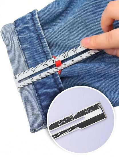 1pc Metal Sliding Gauge, Sewing Measurement Tool, Sewing Gauge, Suitable For Quilting And Sewing, Sewing Accessories, Sewing Supplies. Not Just A Hemming Gauge! The Pointed Tip Can Directly Mark And P