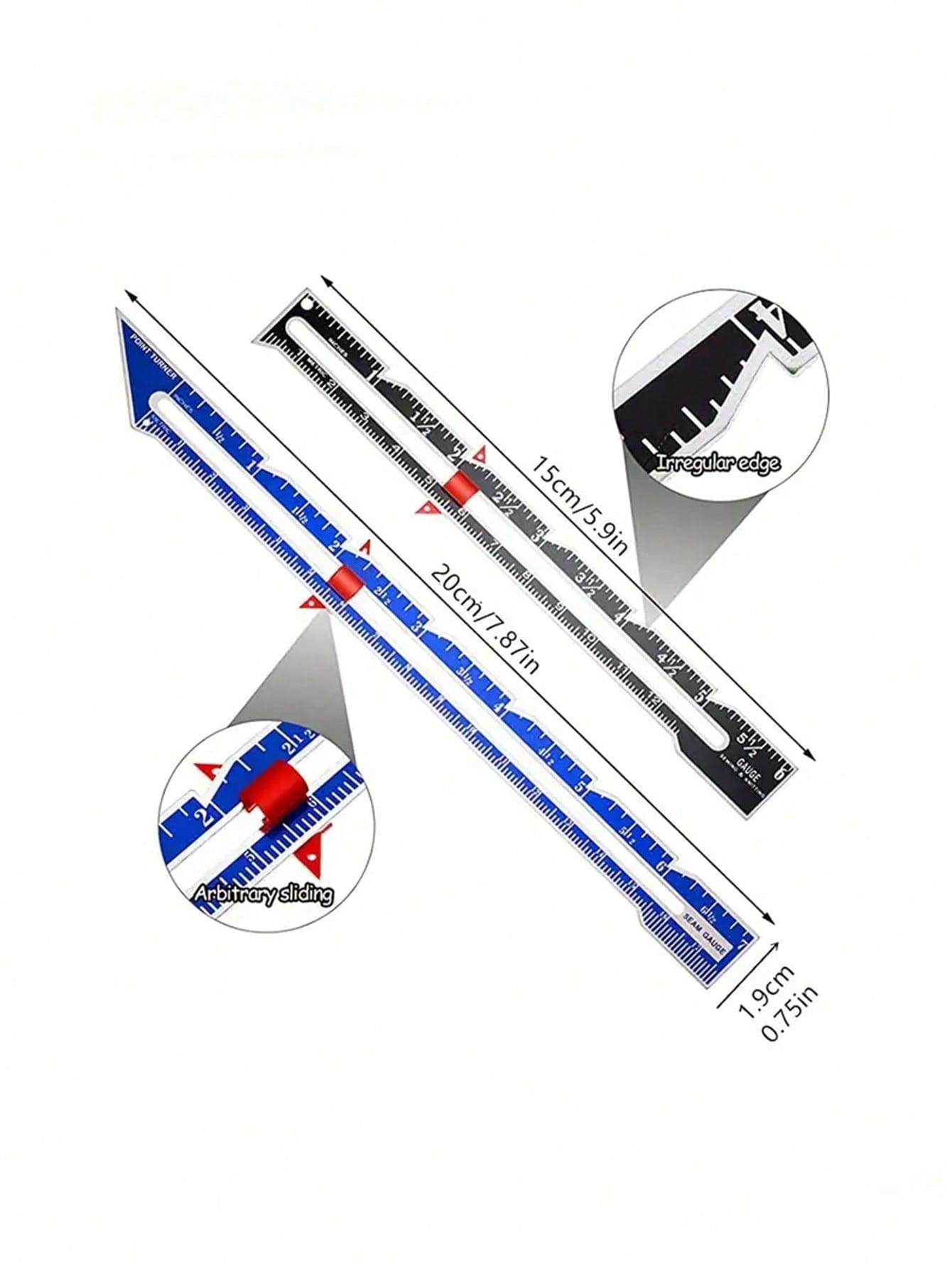 1pc Metal Sliding Gauge, Sewing Measurement Tool, Sewing Gauge, Suitable For Quilting And Sewing, Sewing Accessories, Sewing Supplies. Not Just A Hemming Gauge! The Pointed Tip Can Directly Mark And P