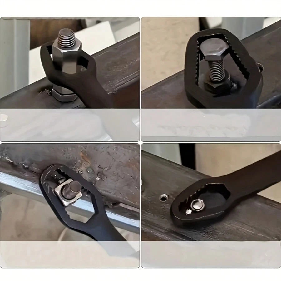 1pc Multi-Function Black Torx Wrench- Adjustable Self-Tightening Head Wrench With 3-17mm Aperture, 5mm Thick Durable Design And Portable Handle, Suitable For Car Repair And Home DIY Projects
